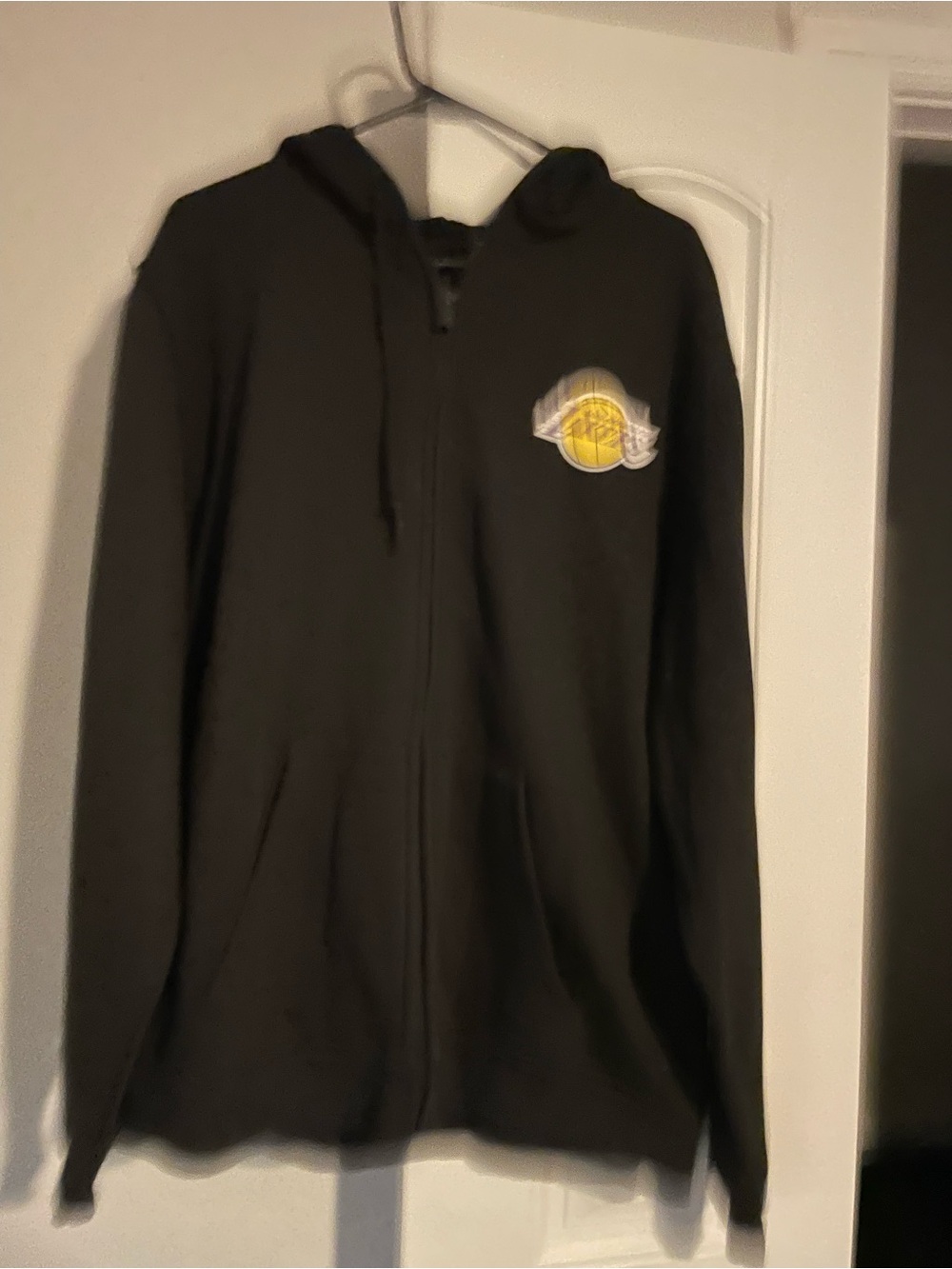 NBA Black Full-Zip Hoodie with Yellow Basketball Patch